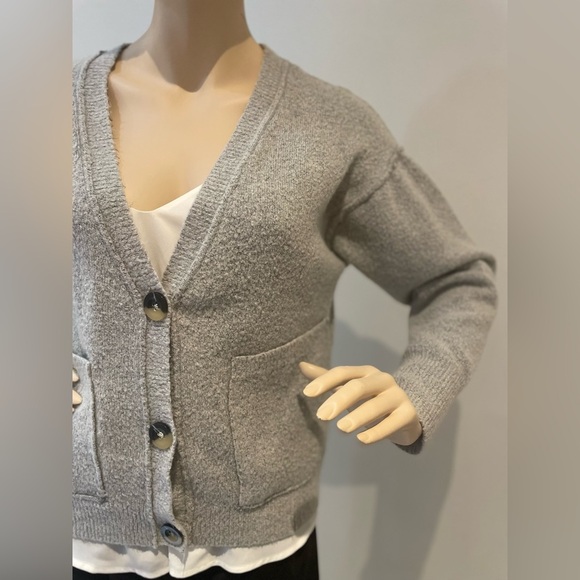 URBAN HERITAGE | Fleece touch Cardigan in gray Size Small - Picture 5 of 12